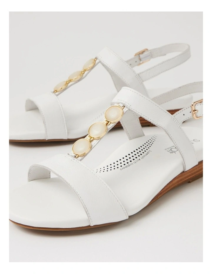 Japine White Leather Sandals image 5