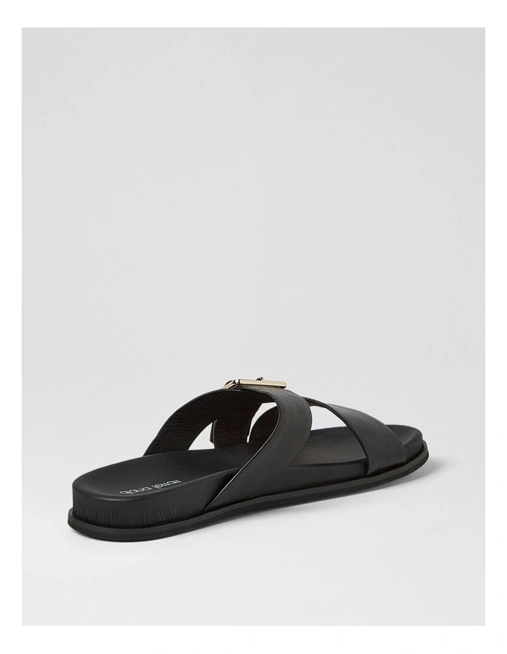 Nespie Black Leather Sandals image 3