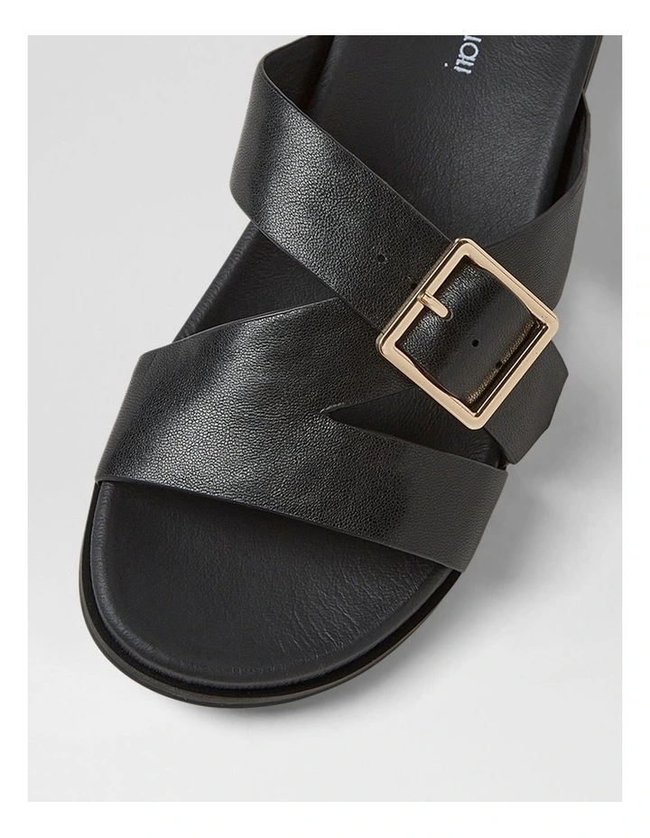Nespie Black Leather Sandals image 4