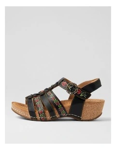 Jibing Black Flower Multi Wedges