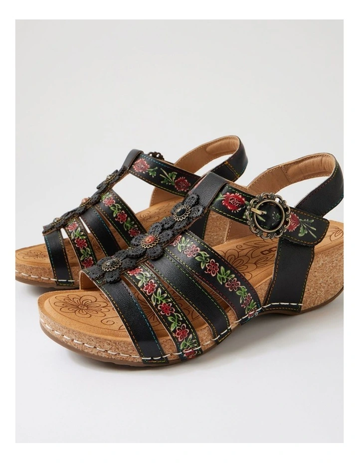 Jibing Black Flower Multi Wedges image 5