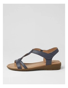 Famie Dark Denim Soft Leather Sandals