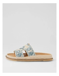 Jintale Denim Blue Embroidery Fabric Slides