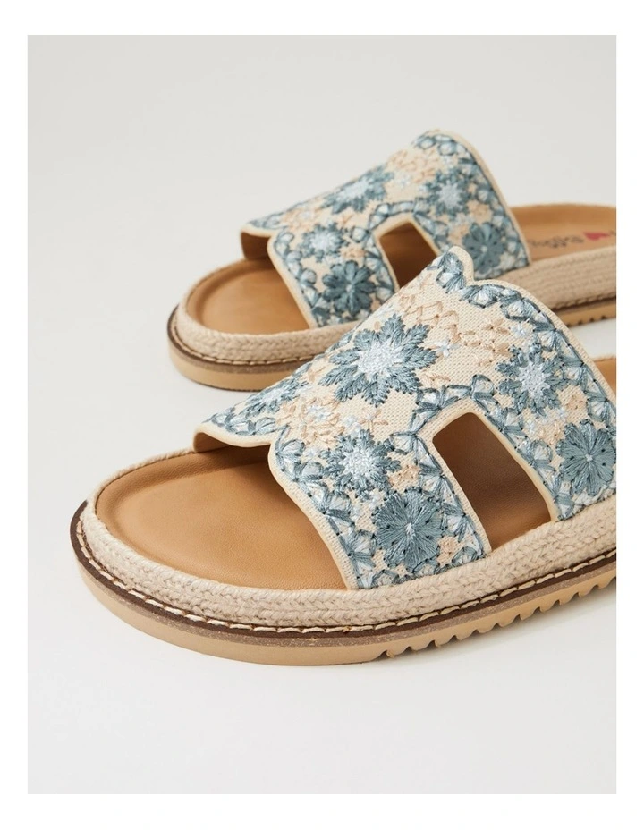 Jintale Denim Blue Embroidery Fabric Slides image 5