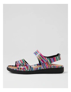 Kendals Bright Stripe Patent Leather Sandals