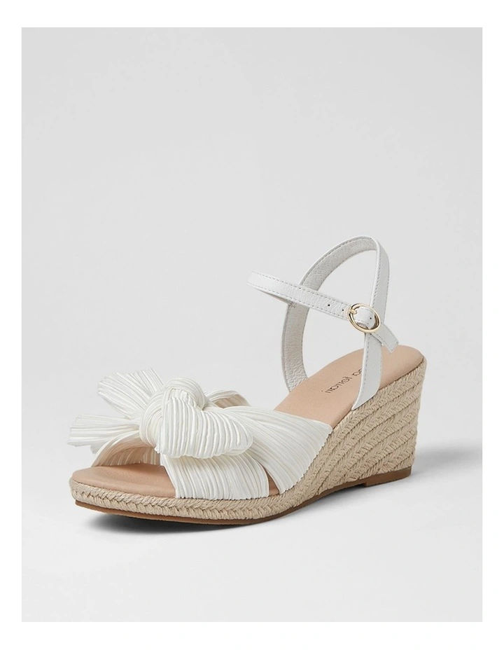 Jelari White Fabric Leather Sandals image 2