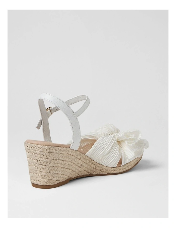 Jelari White Fabric Leather Sandals image 3