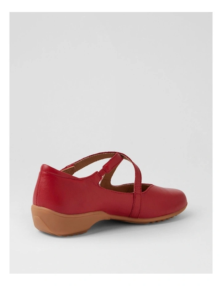 Gwens Dark Red Leather Flat Shoes image 3