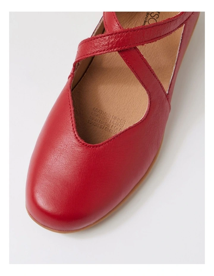 Gwens Dark Red Leather Flat Shoes image 4
