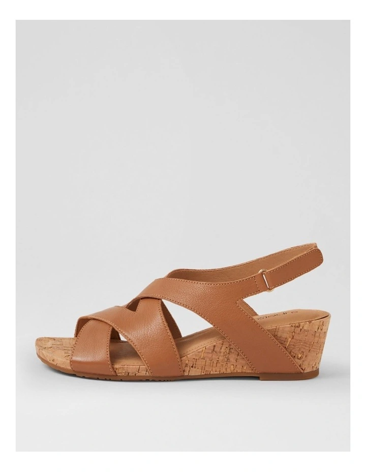 Sars Dark Tan Cork Leather Sandals image 1