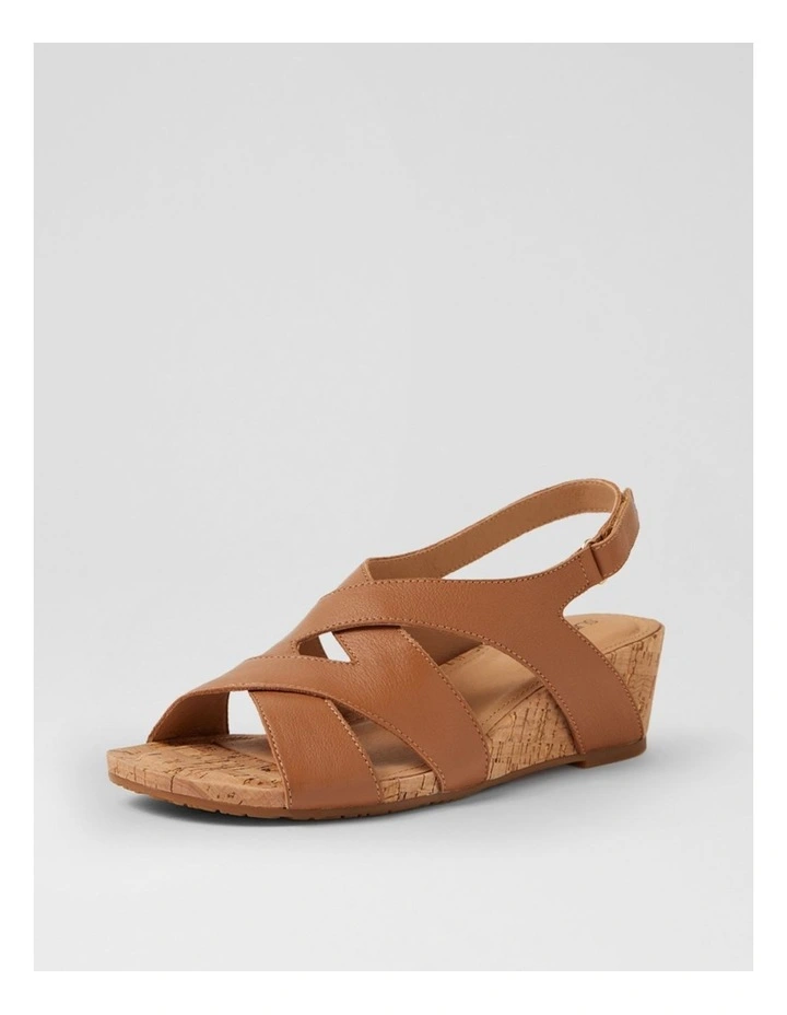 Sars Dark Tan Cork Leather Sandals image 2