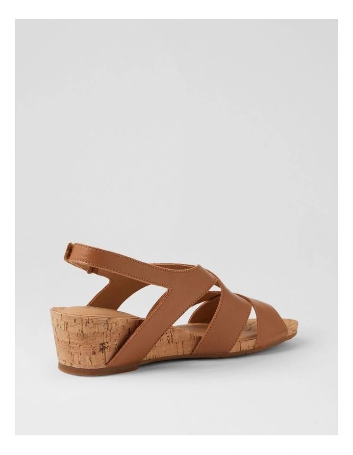 Sars Dark Tan Cork Leather Sandals image 3