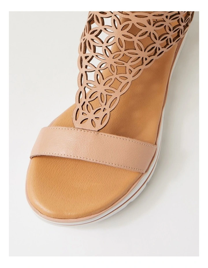 Alexiander Dark Nude Floral Cork Leather Sandals image 4