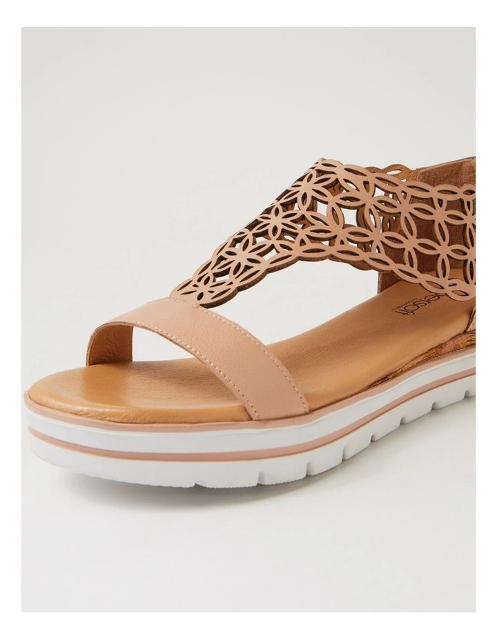 Alexiander Dark Nude Floral Cork Leather Sandals image 5