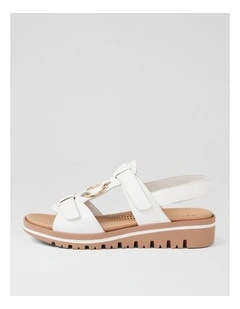 Athleen White Leather Sandals