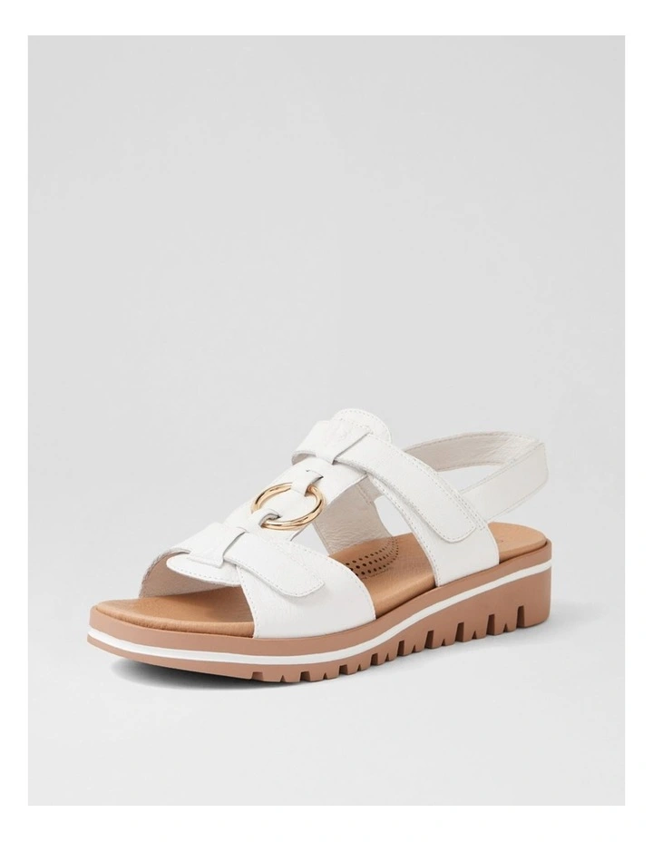 Athleen White Leather Sandals image 2