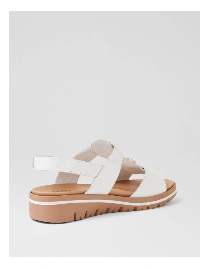 Athleen White Leather Sandals image 3