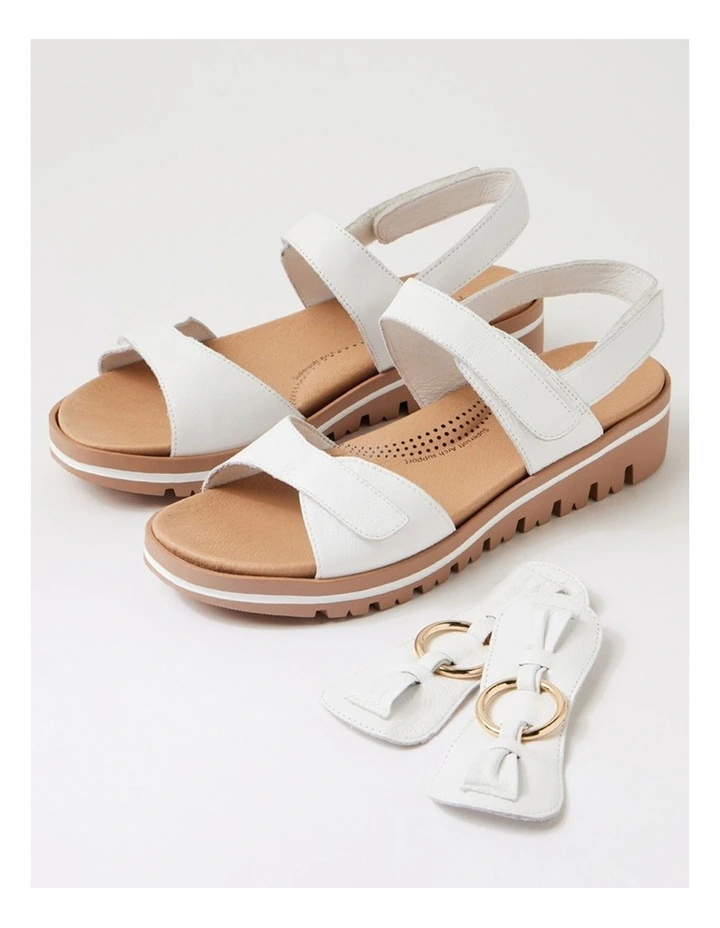 Athleen White Leather Sandals image 5