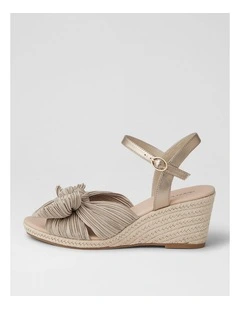 Jelari Champagne Fabric Leather Sandals