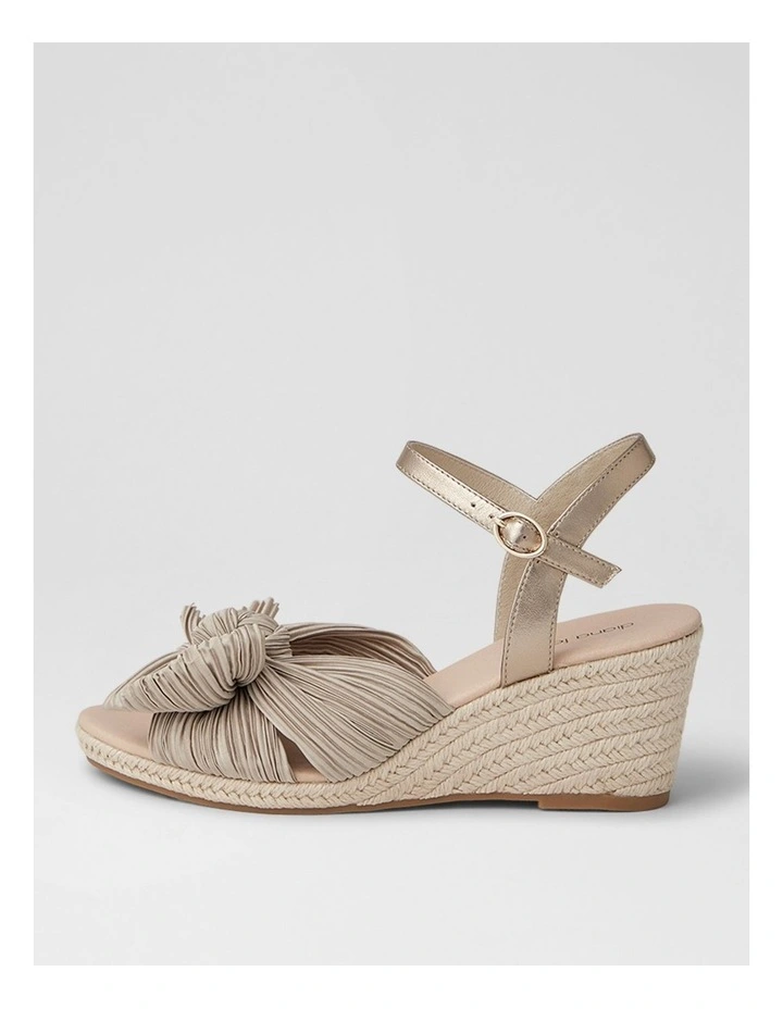 Jelari Champagne Fabric Leather Sandals image 1