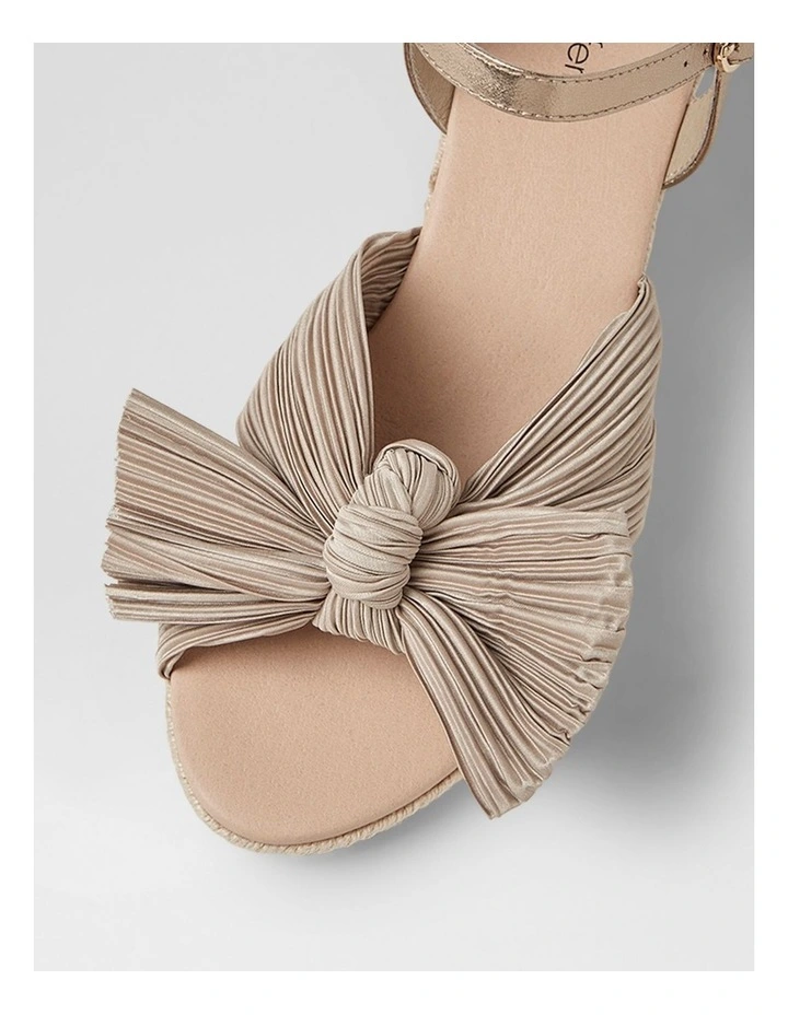 Jelari Champagne Fabric Leather Sandals image 4