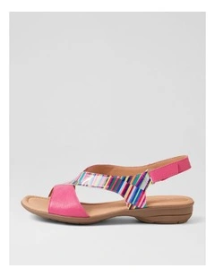 Bensin Bright Stripe Fuchsia Patent Leather Sandals