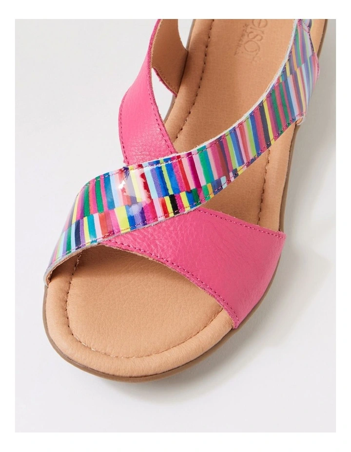 Bensin Bright Stripe Fuchsia Patent Leather Sandals image 4
