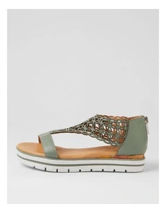 Alexiander Sage Floral Cork Leather Sandals