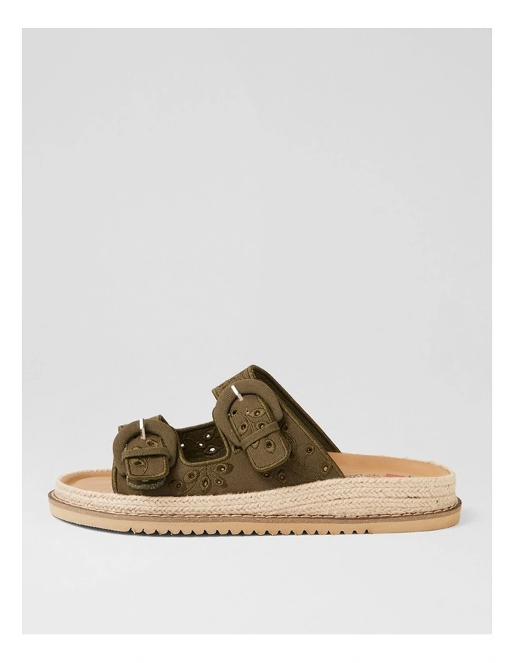 Jabbi Khaki Fabric Slides image 1