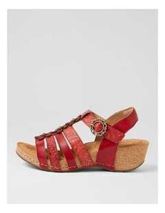 Jibing Red Print Multi Heeled Sandals