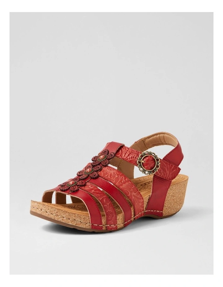 Jibing Red Print Multi Heeled Sandals image 2