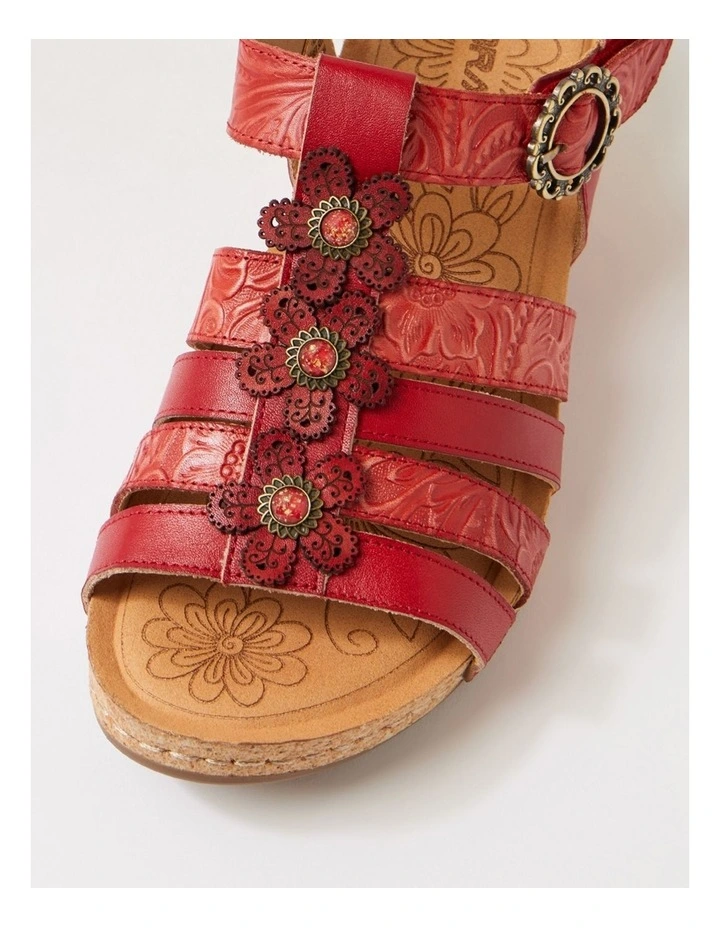 Jibing Red Print Multi Heeled Sandals image 4