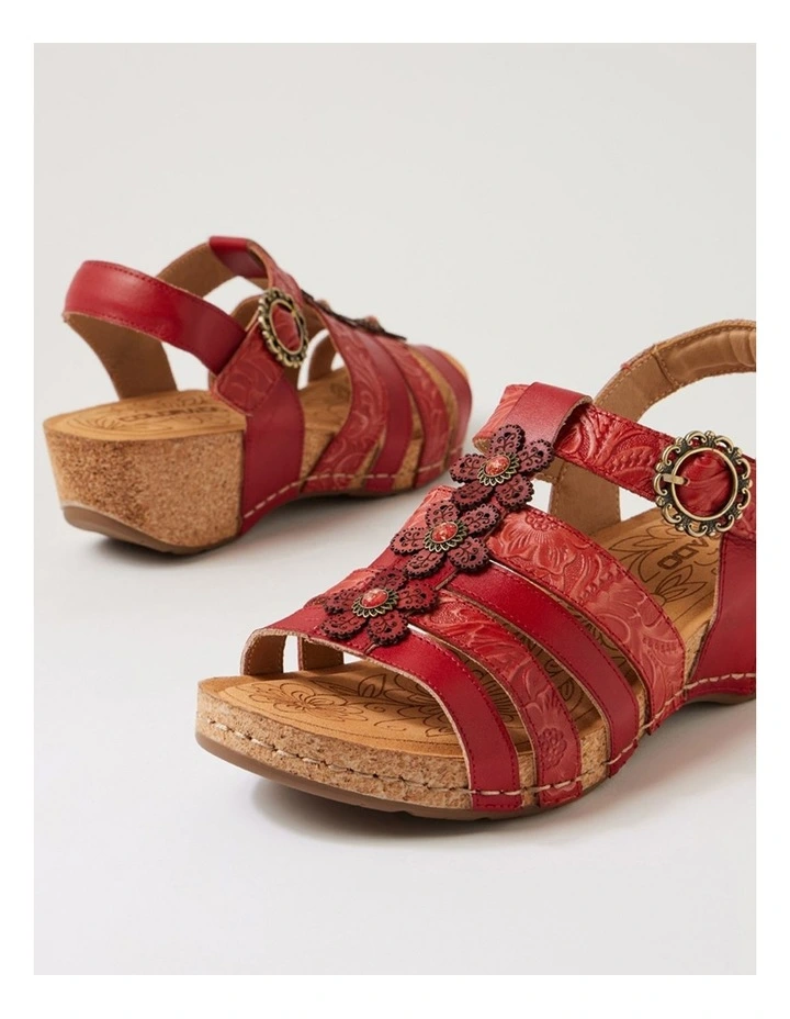 Jibing Red Print Multi Heeled Sandals image 5