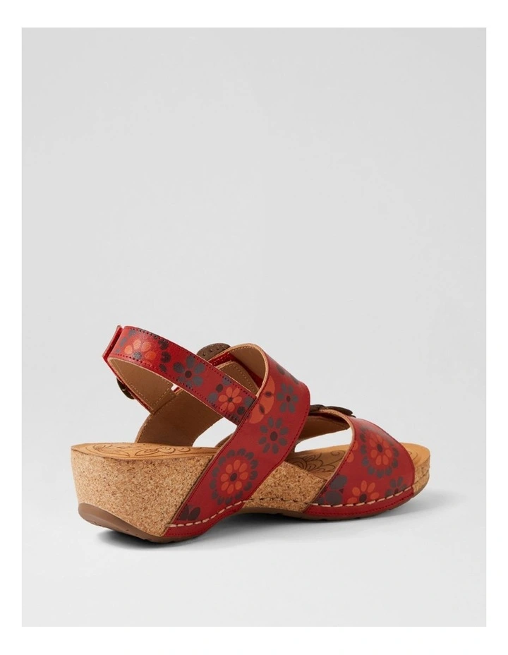 Juliette Red Garden Leather Heeled Sandals image 3