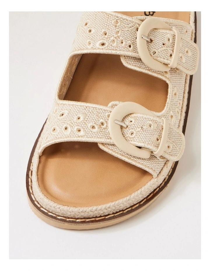 Jabbi Ecru Fabric Slides image 4