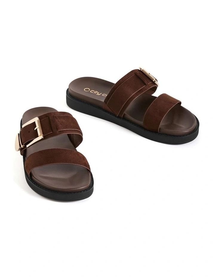 Wide Fit WIDE FIT Ally Buckle Slide in espresso image 5