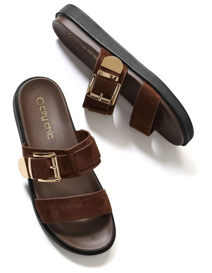 Wide Fit WIDE FIT Ally Buckle Slide in espresso image 7
