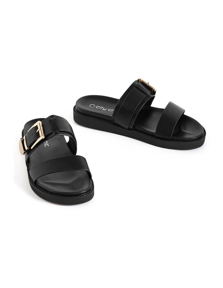 Wide Fit WIDE FIT Ally Buckle Slide  in black image 5