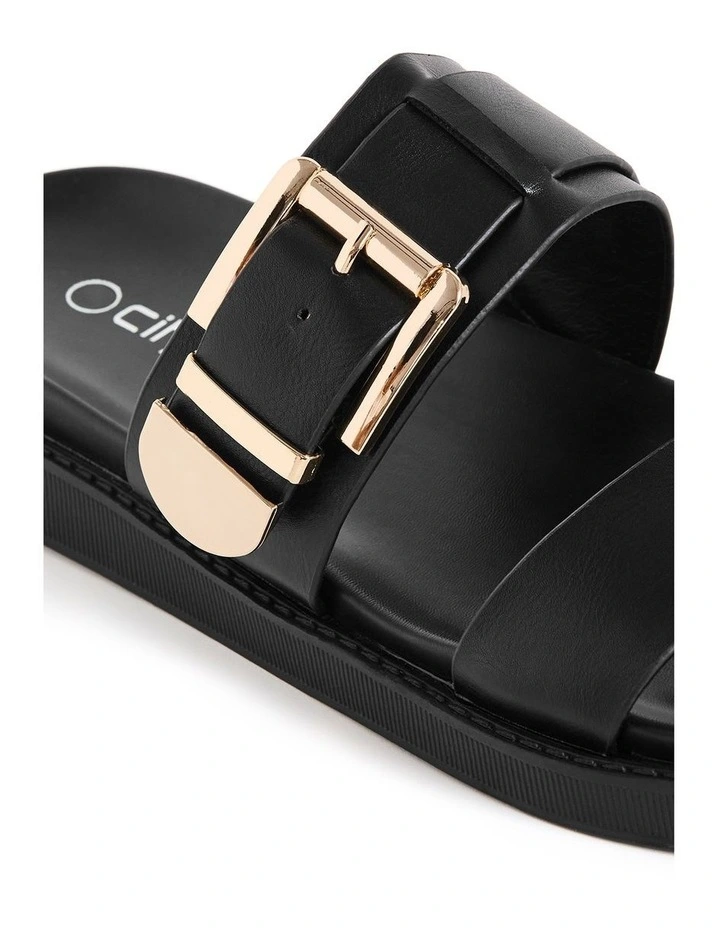 Wide Fit WIDE FIT Ally Buckle Slide  in black image 6