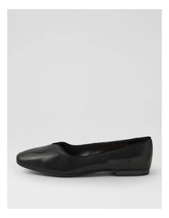 Urso D Black Leather Ballet Flats