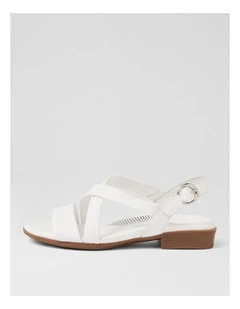 Cevie White Leather Sandals