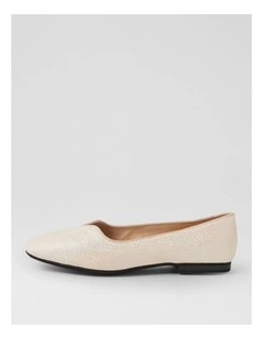 Urso D Platinum Sparkle Cross Leather Ballet Flats