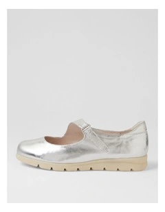 Belle Silver Leather Mary Janes