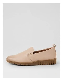 Barri Taupe Waxy Leather Loafers