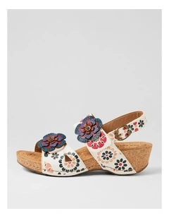 Juliette White Garden Leather Heeled Sandals