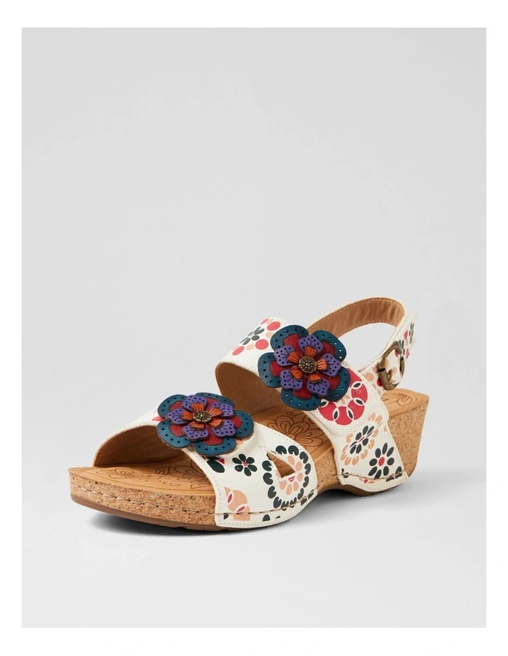 Juliette White Garden Leather Heeled Sandals image 2