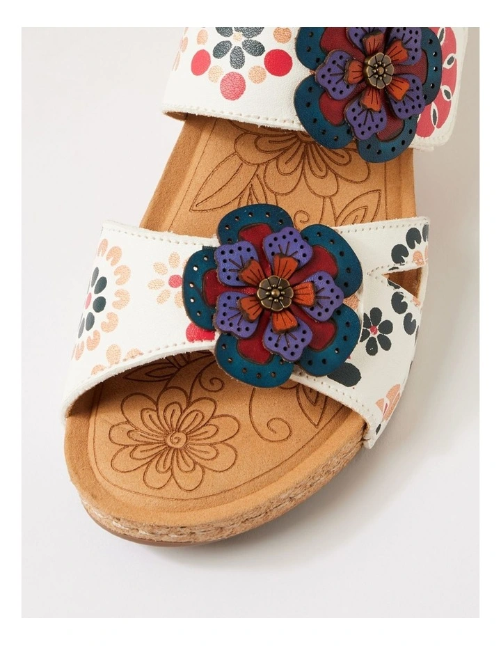 Juliette White Garden Leather Heeled Sandals image 4