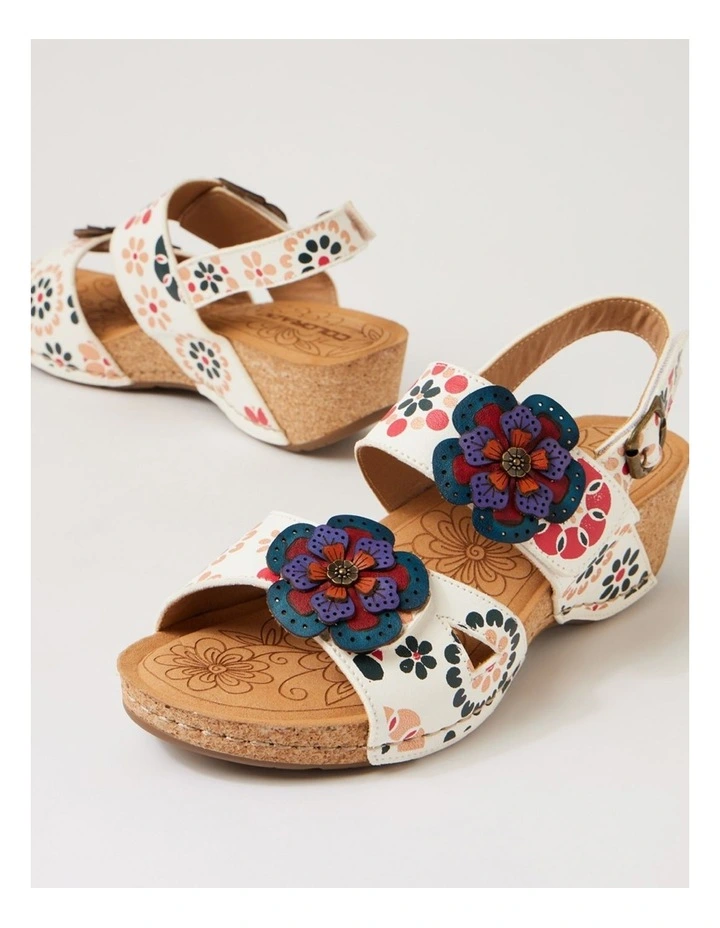Juliette White Garden Leather Heeled Sandals image 5