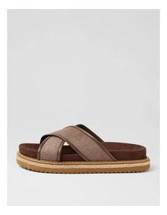 Harshini Choc Synthetic Raffia Sandals