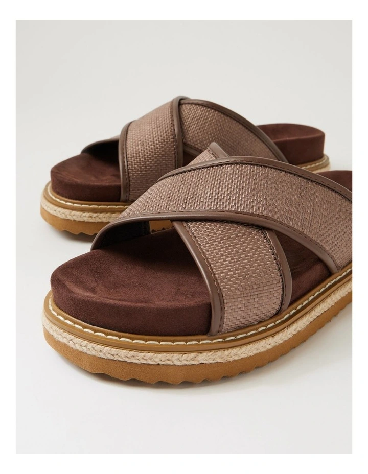 Harshini Choc Synthetic Raffia Sandals image 5